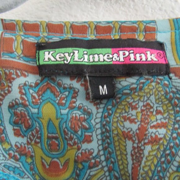 Women's Tunic Top Beaded Sheer Boho Maximalist Medium Green - Picture 10 of 11